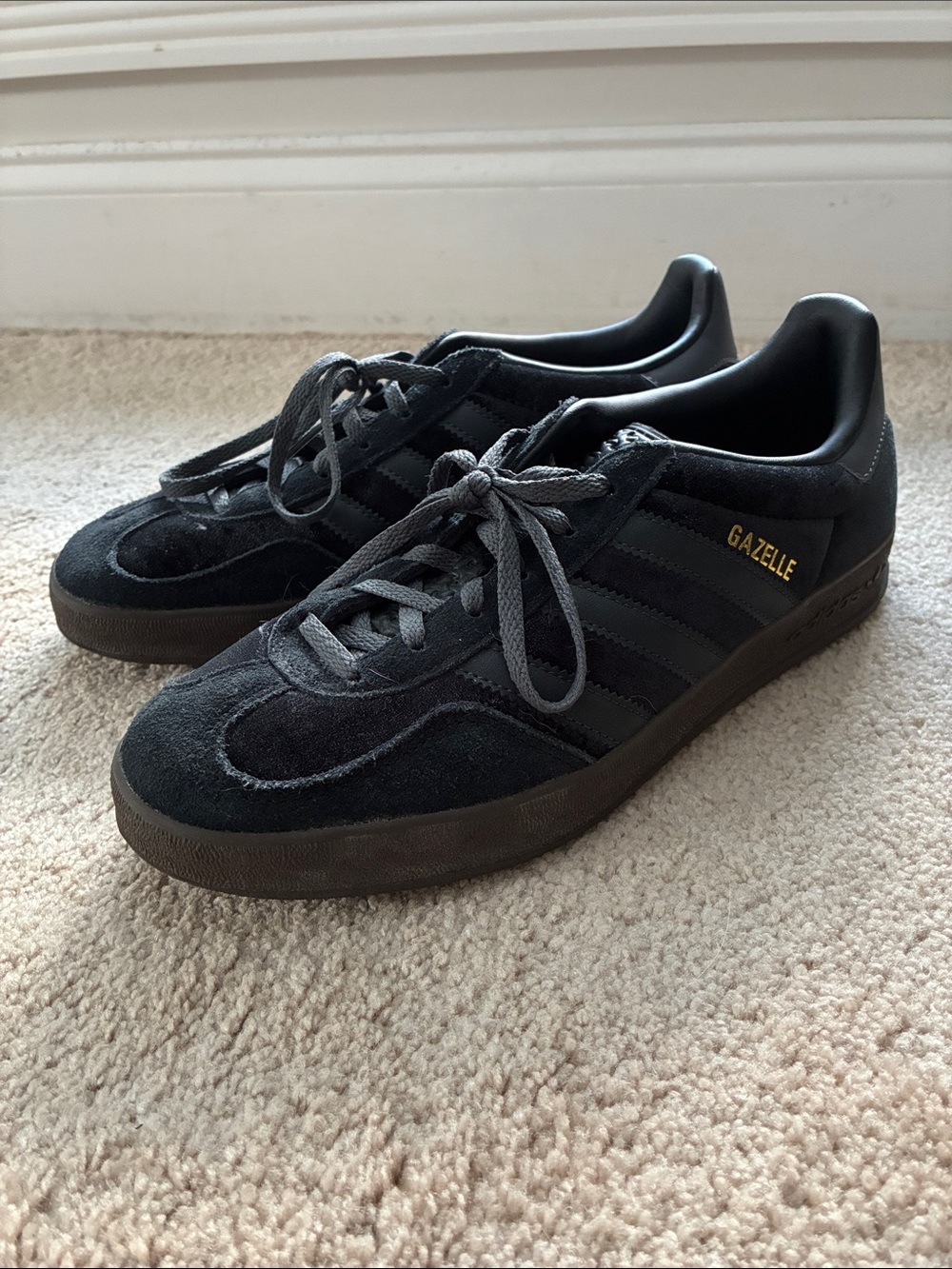 adidas Women’s Indoor Gazelle Black Suede - discontinued color